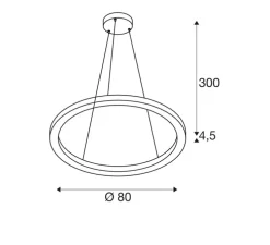 Suspension, ONE 80, blanc, LED, dim, 3000/4000K, 1230/1270 lm, Ø80cm, H4,5cm - Slv