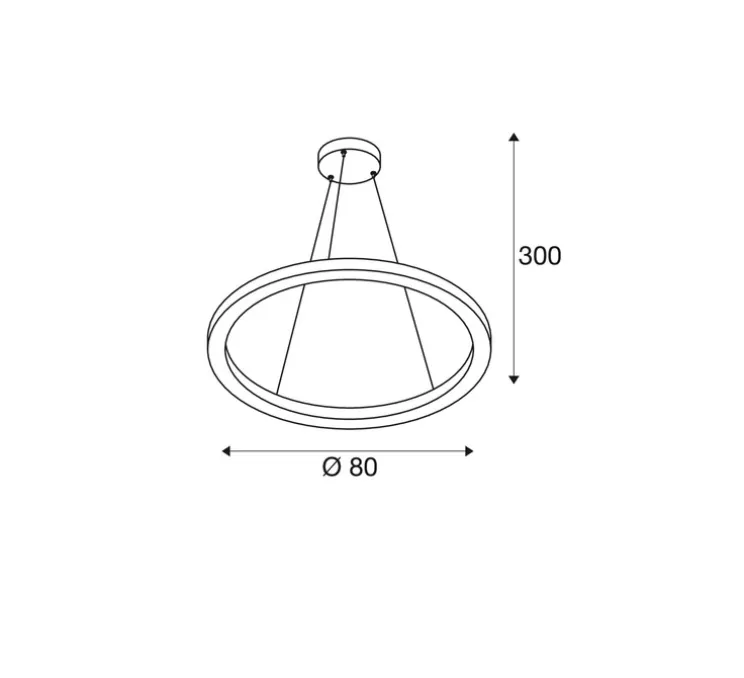 Suspension, ONE 80, blanc, LED, dim, 3000/4000K, 1930/2140 lm, Ø80cm, H3cm - Slv