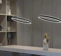 Suspension, ONE 60, noir, LED, dim, 3000/4000K, 800/820 lm, Ø60cm, H4,5cm - Slv