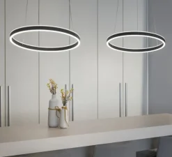 Suspension, ONE 60, noir, LED, dim, 3000/4000K, 800/820 lm, Ø60cm, H4,5cm - Slv