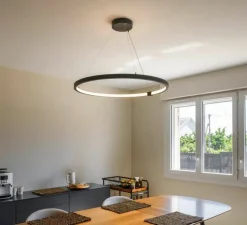 Suspension, ONE 80, noir, LED, dim, 3000/4000K, 1930/2140 lm, Ø80cm, H3cm - Slv