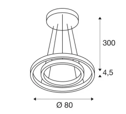 Suspension, One double, blanc mat, LED, dim, 3000-4000K, 2100-2120 lm, Ø80cm, H4,5cm - SLV