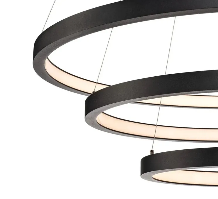 Suspension, ONE TRIPLE, noir, LED, 3000/4000K, 4200 lm, Ø80cm, H3cm - Slv