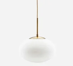 Suspension, Opal, blanc, laiton, Ø30cm, H35cm - House Doctor