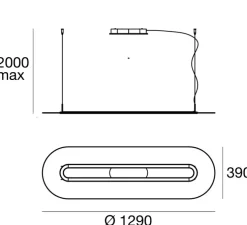Suspension, Opti-Line, blanc, LED, dim, 3000K, 5685 lm, Ø129cm, H3cm - Stilnovo