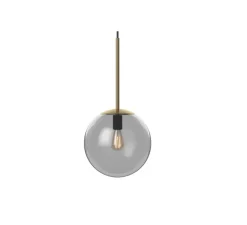 Suspension, Orb Ø20 cm, verre gris fumé, laiton antique mat, Ø20cm, H41,1cm - Bolia