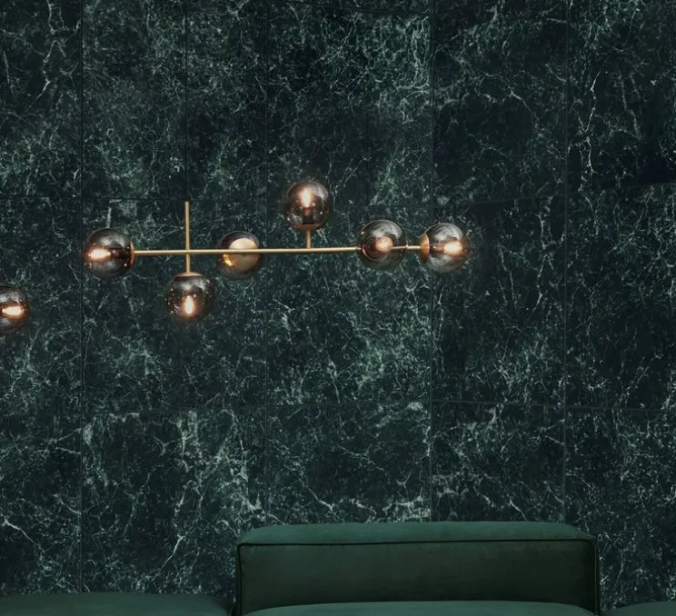 Suspension, Orb, en longueur, Laiton, verre fumé, H35,7cm, L114cm, P42cm - Bolia