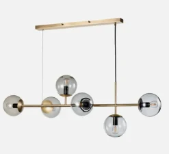 Suspension, Orb, en longueur, Laiton, verre fumé, H35,7cm, L114cm, P42cm - Bolia