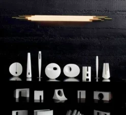 Suspension, ORG P H 1300, blanc, or, 2700K, 1800lm, L130cm, H7,7cm - DCW éditions Paris