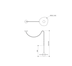 Suspension, Organic Ceramic 22/24, céramique gris et crème, laiton vieilli brossé, verre transparent, câble en lin de 1m, Ø22/24cm, H30cm - Contain