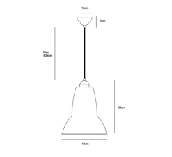 Suspension, Original 1227 Giant, blanc alpin, finition brillante, Ø44cm, H54cm - ANGLEPOISE