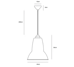 Suspension, Original 1227 Giant, noir de jais, finition brillante, H54cm, Ø44cm - ANGLEPOISE