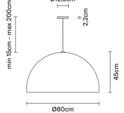 Suspension, Oru F25 A07 Copper, cuivre, Ø80cm, H45cm - Fabbian