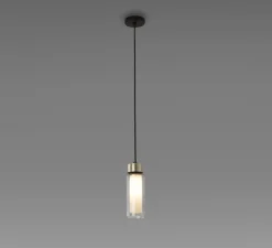 Suspension, Osman 560.21, Laiton, transparent, Ø8cm, H23cm - Tooy