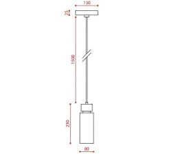 Suspension, Osman 560.21, Laiton, transparent, Ø8cm, H23cm - Tooy