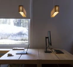 Suspension, Owalo 7000, bois, noyer, LED, L100cm, H13cm - Secto Design