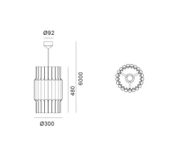Suspension, Pan 300, bronze, Ø30cm, H48cm - Lyfa