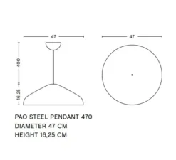 Suspension, Pao Steel 470, gris clair, Ø47cm, H16,25cm - HAY