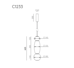 Suspension, Papi, C1233, orange kaki, nude, marron silhouette, Ø18cm, H60,5cm - Aromas del Campo