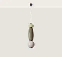 Suspension, Papi, C1233, vert pistache, thé vert, taupe, Ø18cm, H60,5cm - Aromas del Campo