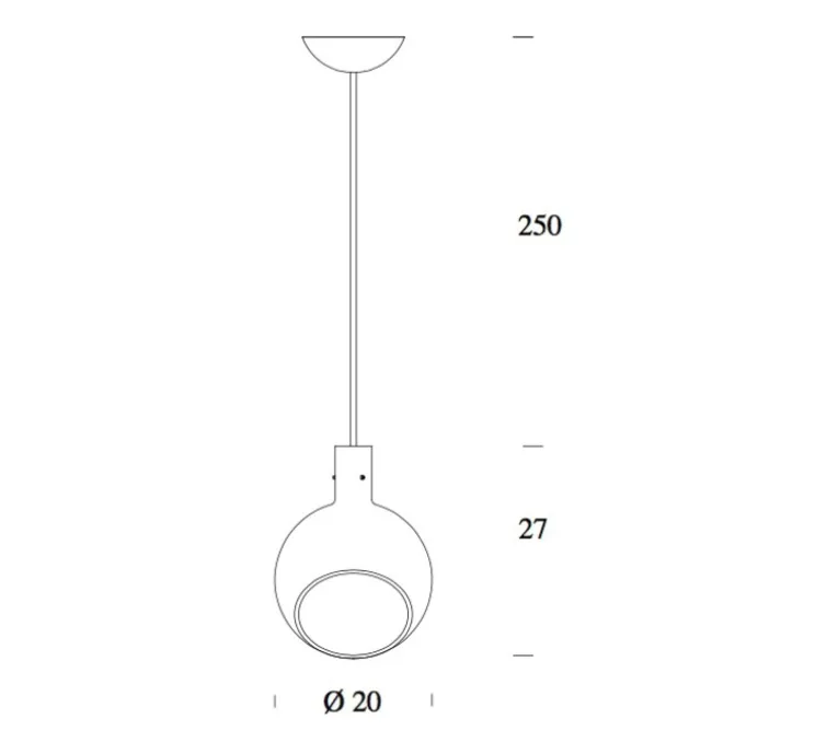 Suspension, Parola LED, blanc, H27cm - Fontana Arte
