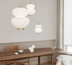 Suspension, Peanut 250, blanc, or, Ø25cm, H42cm - lyfa