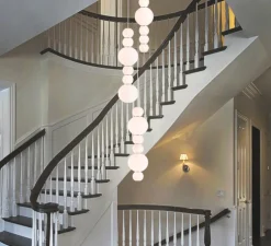 Suspension, PEARLS DOUBLE D, 1200 lm, 2700 K, chrome, LED, Ø18cm, H67cm - FORMAGENDA