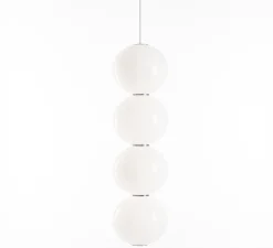 Suspension, PEARLS DOUBLE E, 1200 lm, 2700 K, chrome, LED, Ø18cm, H67cm - FORMAGENDA