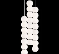 Suspension, PEARLS DOUBLE B, 1200 lm, 2700 K, chrome, LED, Ø10cm, H67cm - FORMAGENDA