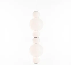 Suspension, PEARLS DOUBLE A, 1200 lm, 2700 K, chrome, LED, Ø18cm, H67cm - FORMAGENDA