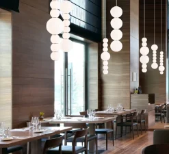 Suspension, PEARLS DOUBLE F, 1200 lm, 2700 K,chrome, LED, Ø18cm, H67cm - FORMAGENDA