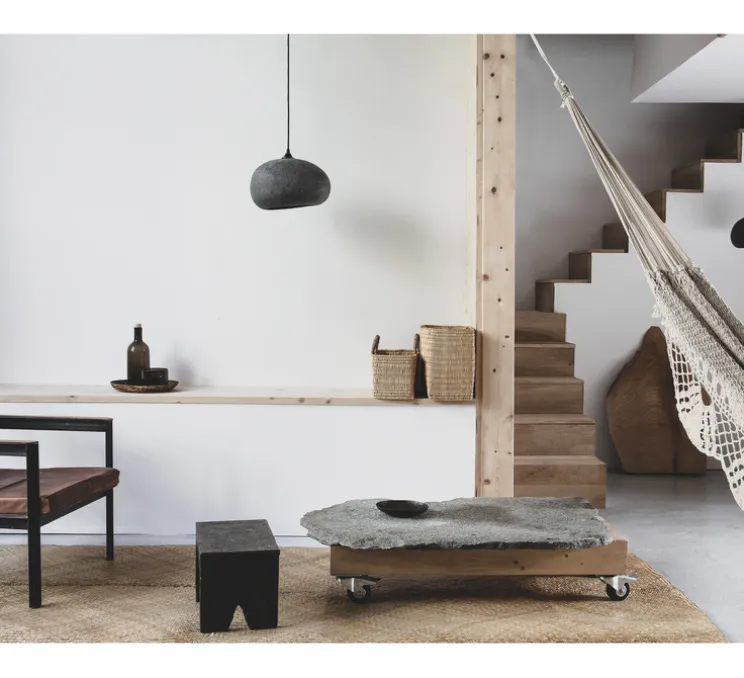 Suspension, Pebble M, noir charbon, L35,5cm, H21,5cm - Ay Illuminate