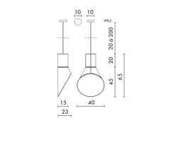 Suspension, Petit Cargo, noir, blanc, H65cm - Designheure