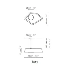 Suspension, Petit Nénuphar, LED, 3000K, noir,blanc L90cm, H19cm - DESIGNHEURE