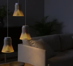 Suspension, Petite 4600, noyer, LED, 2800K, 480lm, Ø20cm, H23cm - Secto Design