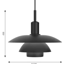 Suspension, PH 5/5, noir, Ø50cm, H43cm - Louis Poulsen