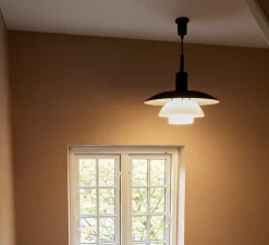 Suspension, PH 3/3, noir, verre opalin, Ø28,5cm, H30cm - Louis Poulsen