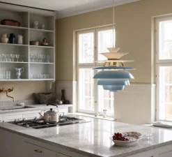 Suspension, PH Snowball, bleu, laiton, Ø40cm, H39cm - Louis Poulsen