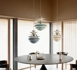 Suspension, PH Snowball, bleu, chrome, Ø40cm, H39cm - Louis Poulsen