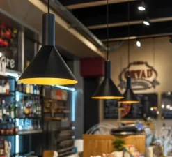 Suspension, Phelia 20, noir et or, Ø27,5cm, H32cm - SLV