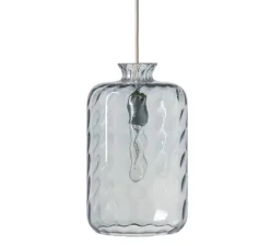 Suspension, Pillar, verre soufflé, transparent, bleu, H32cm - Ebb and Flow