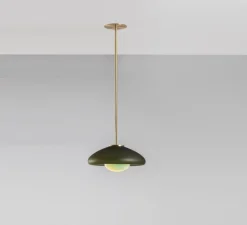 Suspension, Pillow Large, Gris dépoli, bleu céladon, Ø33,5cm, H17cm - SkLO Studio