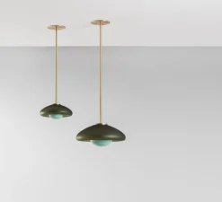 Suspension, Pillow Large, Gris dépoli, bleu céladon, Ø33,5cm, H17cm - SkLO Studio