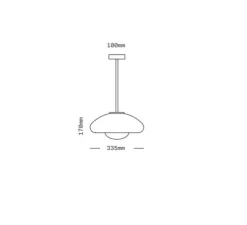 Suspension, Pillow Large, Gris dépoli, bleu céladon, Ø33,5cm, H17cm - SkLO Studio