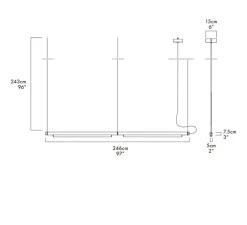 Suspension, Pipeline 125.2, non variable, laiton, LED, 2700K, 1500lm, L246cm, H7,5cm - A-N-D