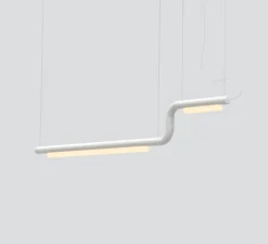 Suspension, Pipeline CM2, blanc avec embouts blancs, LED, 3000K, ELV, L183cm, H29cm - A-N-D
