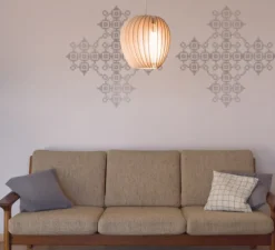 Suspension, Pirum, peuplier, câble blanc, H28cm, Ø25cm - SCHNEID