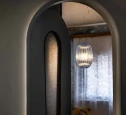 Suspension, Plass media, transparent, gris, Ø33,5cm, H49,5cm - Foscarini