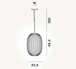 Suspension, Plass media, transparent, gris, Ø33,5cm, H49,5cm - Foscarini