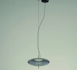 Suspension, Plat, gris fumé, LED, dim, 2700k, 763 lm, Ø40cm, H22,5cm - LEDs C4